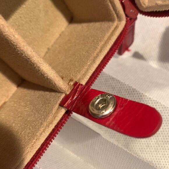 NORDSTROM jewelry box patent leather zip closure top handle divided compartment - Picture 14 of 15